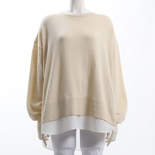 シャツレイヤード風ドロップショルダーニット