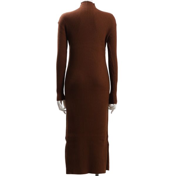 ハイネックリブニットワンピース