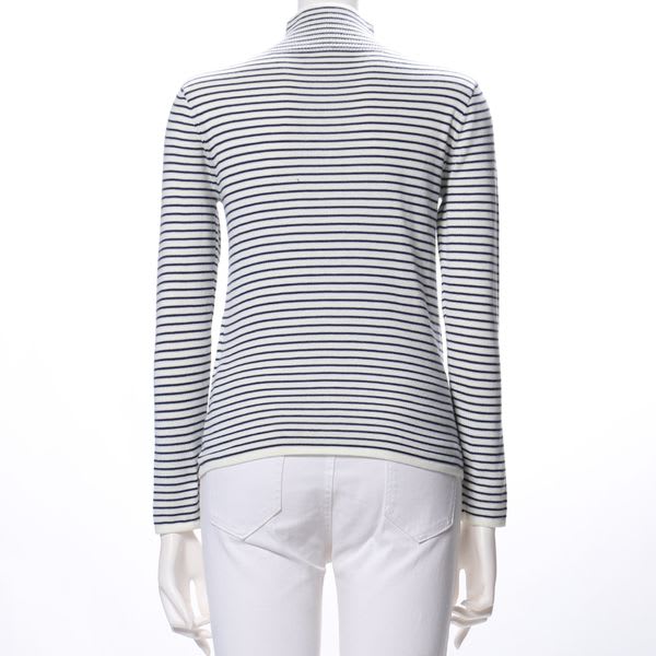 ハイネックボーダー柄ニット