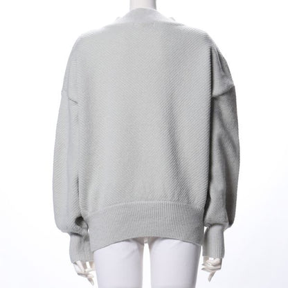 アンゴラ混ドロップショルダーニット