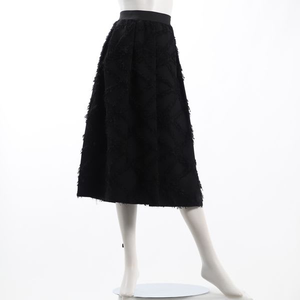 フリンジジャガードタックフレアスカート