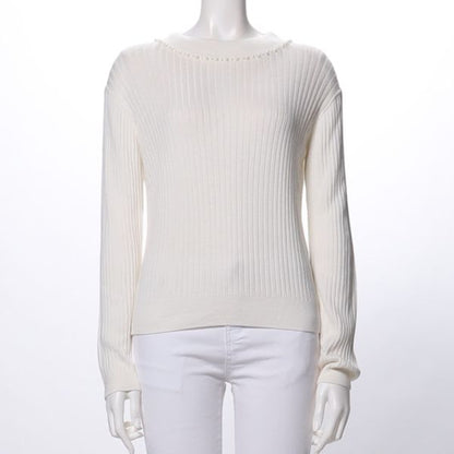 パールネックラインニット