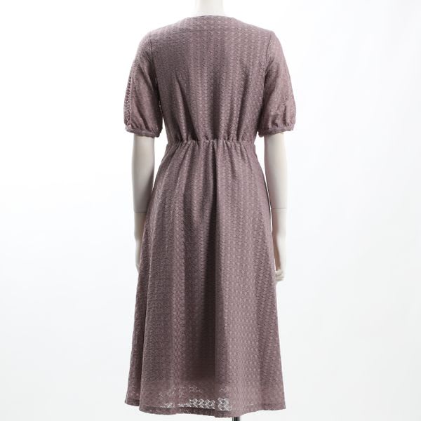 ダイヤフラワーレースVネック総レースワンピース