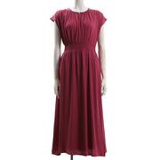 フロントボタンデザインギャザーワンピース