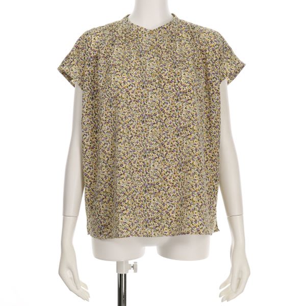 小花柄フロントボタンブラウス