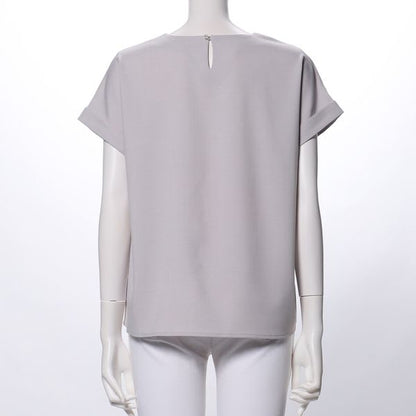 リネンライクVネックブラウス