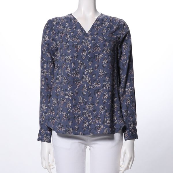 花柄Vネックブラウス