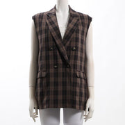 チェック柄ダブルブレストジレ
