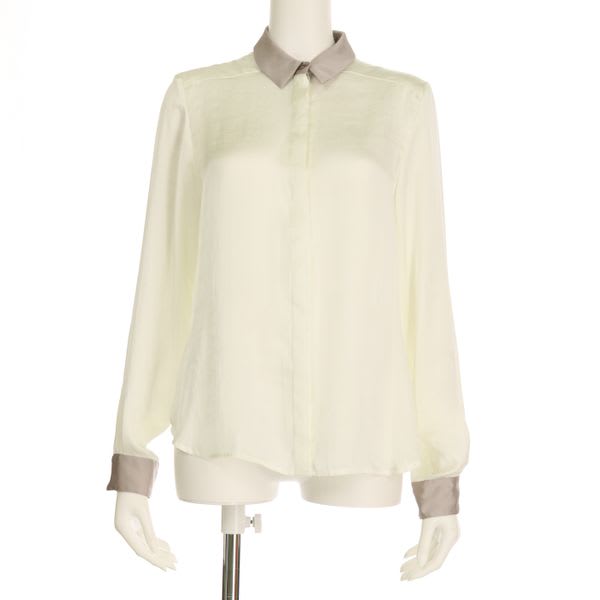 バイカラーデザインシャツブラウス