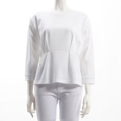 ペプラムデザインクルーネックカットソー