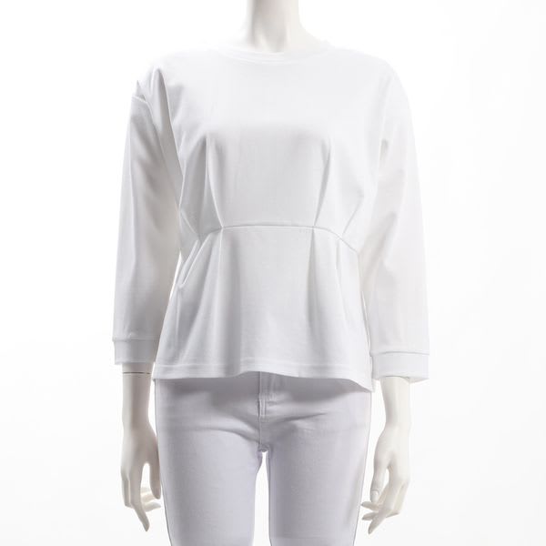 ペプラムデザインクルーネックカットソー