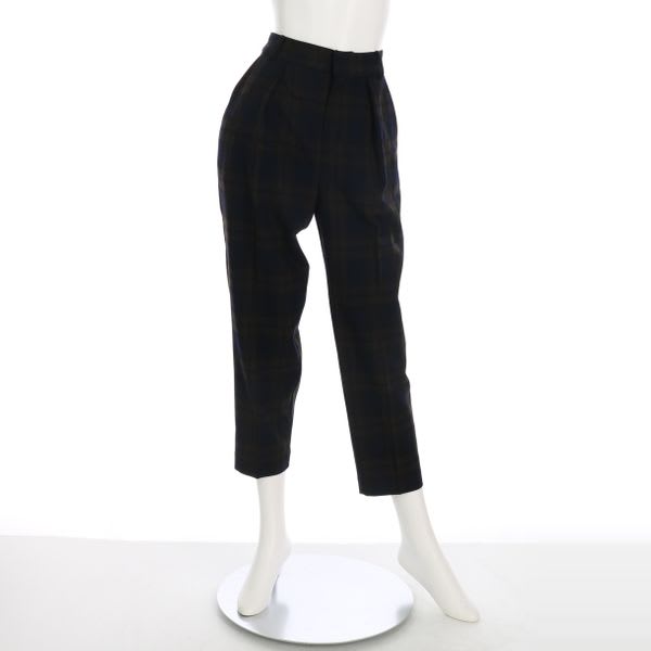 チェック柄テーパードパンツ