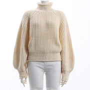 後ろカットアウトデザインボリュームスリーブローゲージニットプルオーバー