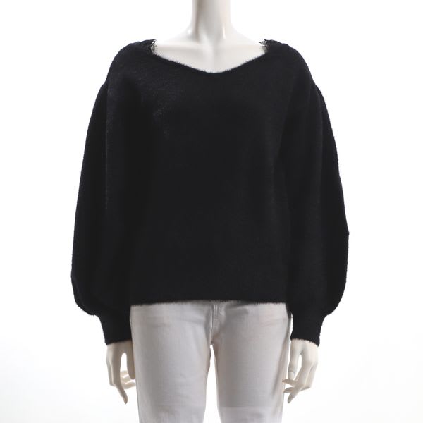 レースドッキングデザインニット