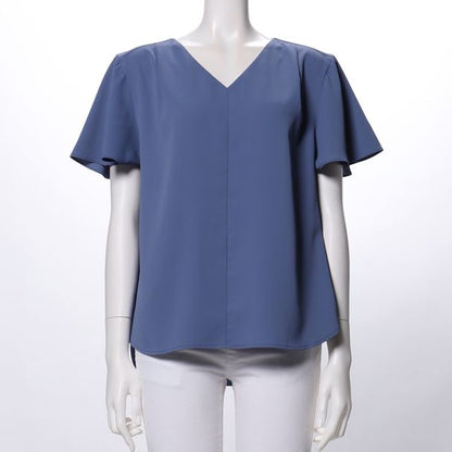 Vネックフレアスリーブブラウス