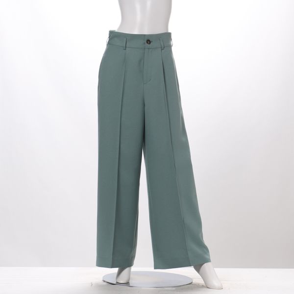 シンプルデザインワイドシルエットパンツ