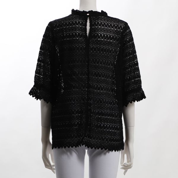 幾何リーフレースブラウス