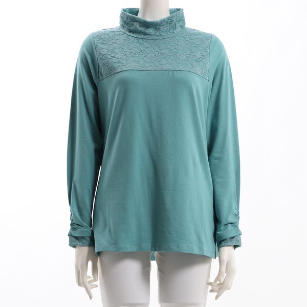 レースハイネックカットソー