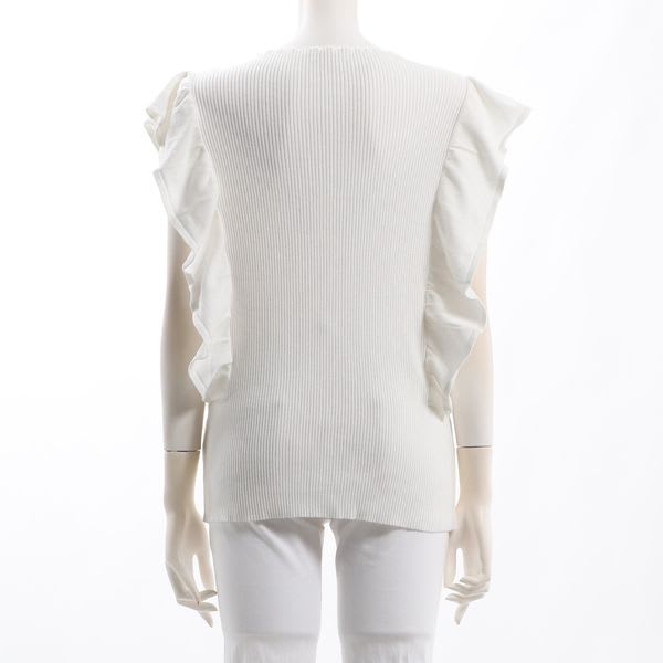 フリルデザインリブニット