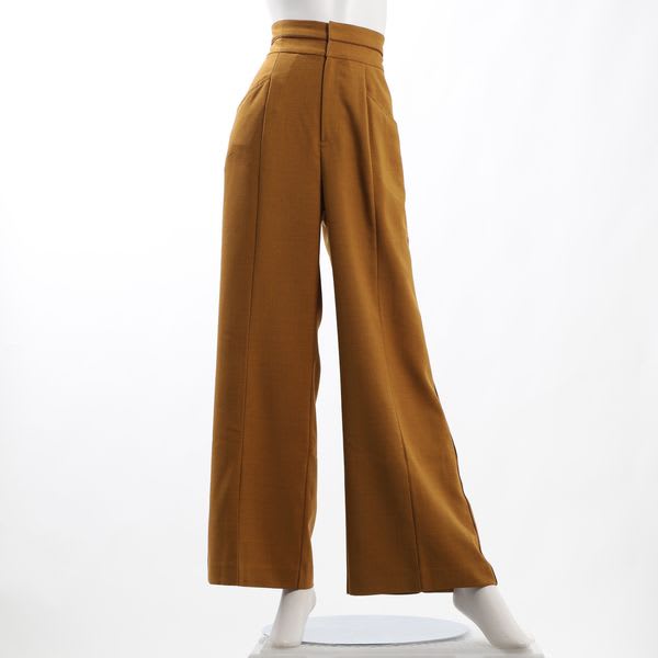パイピングラインハイウエストワイドパンツ