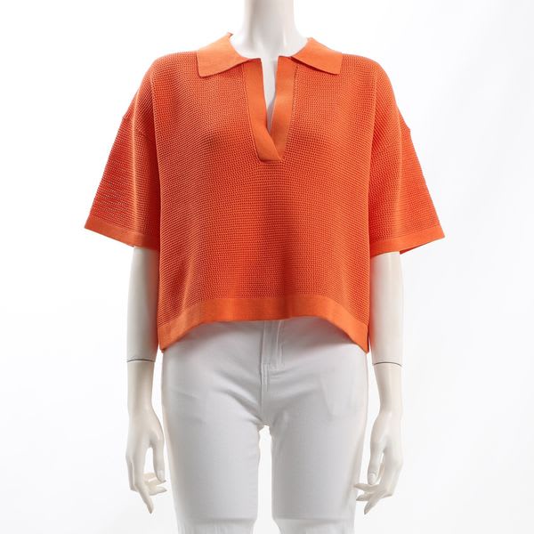 クロッシェ手編み風ニットポロ