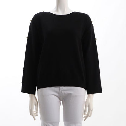 サイドパールスリーブニットプルオーバー