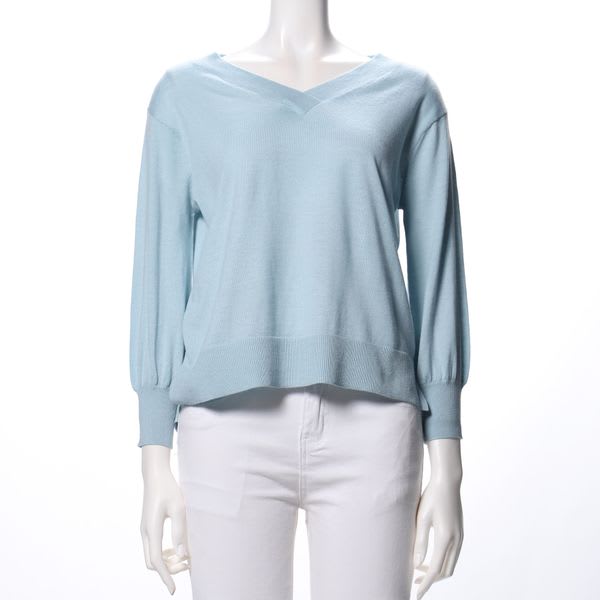 ユルVネックハイゲージニット