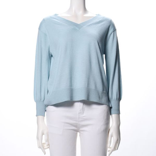 ユルVネックハイゲージニット