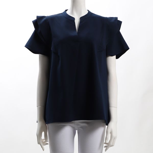 肩フリルブラウス