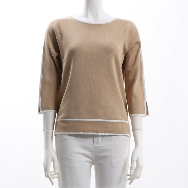 バイカラースリット袖ニット