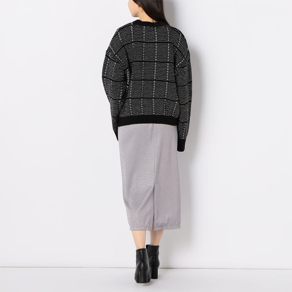 編み柄クルーネックニット