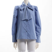 パフスリーブボウタイブラウス