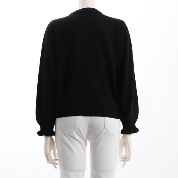 パールネックフリルデザインニット