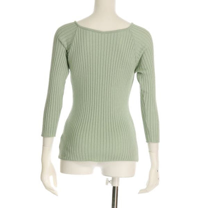 ラグランスリーブリブニットプルオーバー