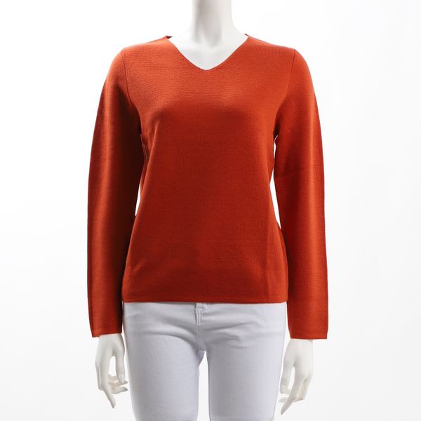 ミラノリブVネックニット