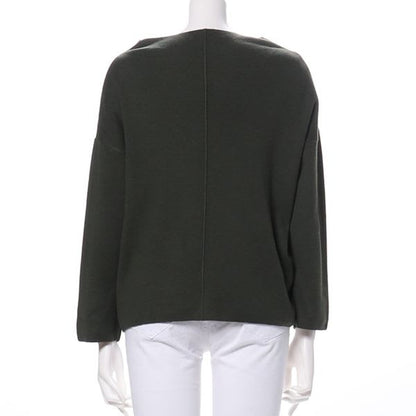 スラッシュドネックドロップショルダーニット