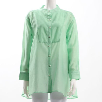 パールボタンシャツブラウス