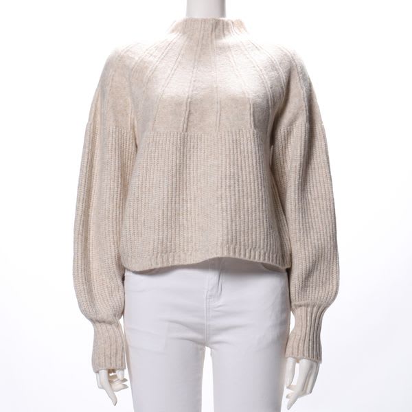 メランジ編みニット