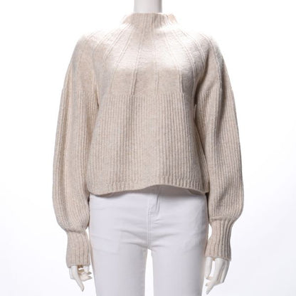 メランジ編みニット