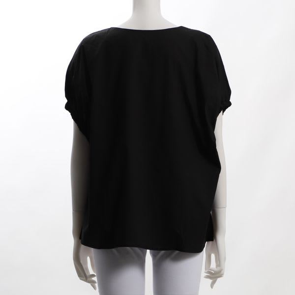 ギャザー袖Vネックブラウス