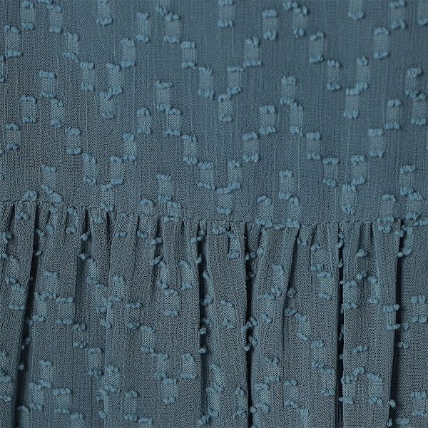 表情のある生地ウエストドロストデザインワンピース