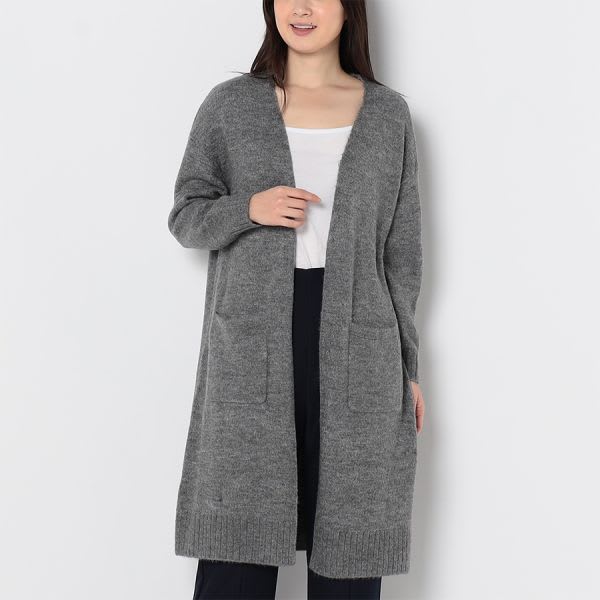 ポケット付きロングカーディガン
