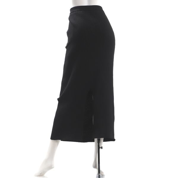 ワイドリブバックスリットニットスカート