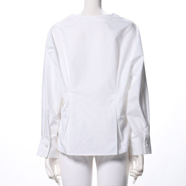 ウエスト切替えデザインVネックブラウス