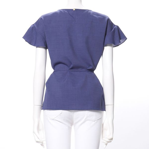 ウエストリボンベルトブラウス