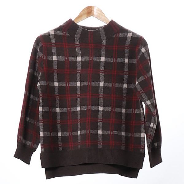 チェック柄ニット