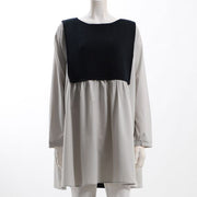 ツイード編みドッキングブラウス