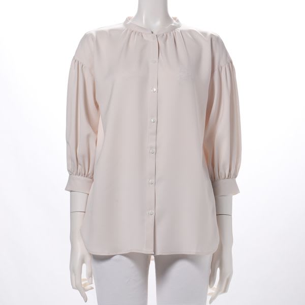 バルーンスリーブバンドカラーブラウス