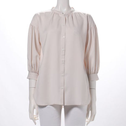 バルーンスリーブバンドカラーブラウス