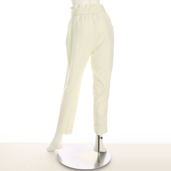 ハイウエストリボンベルト付きテーパードパンツ